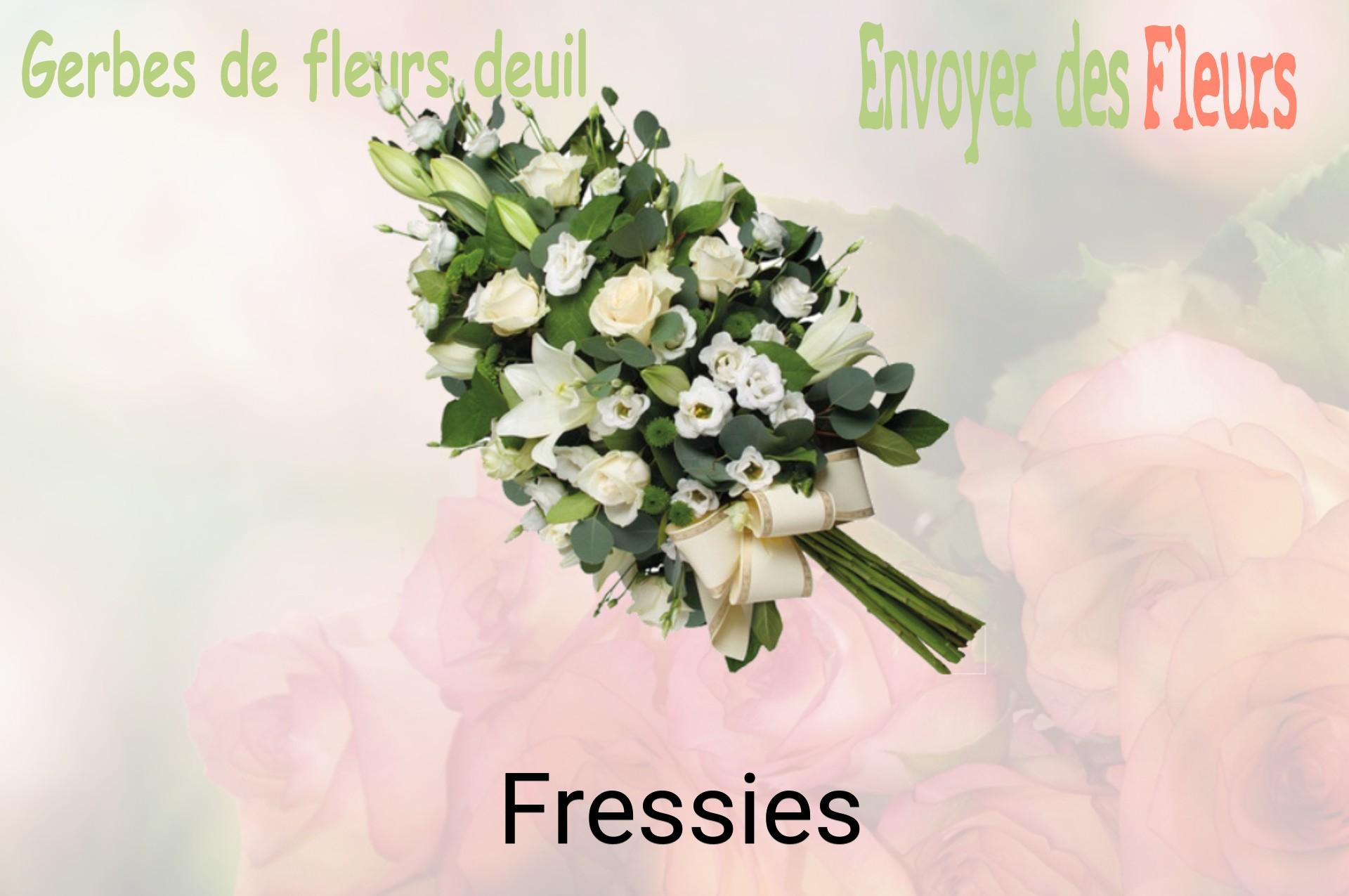 Gerbe de fleurs de deuil livrée à Fressies